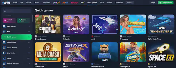 1win casino games