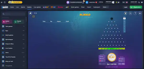1win Plinko
