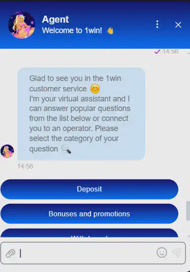 1win online support